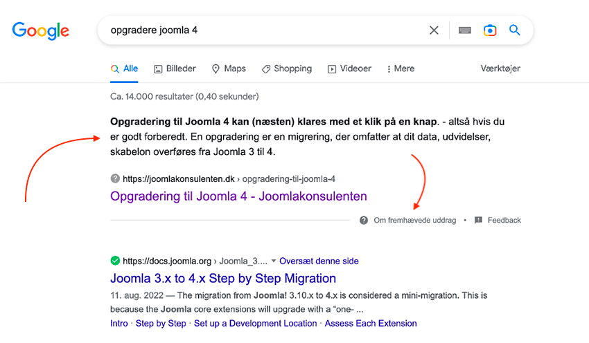 Hvad er featured snippets?