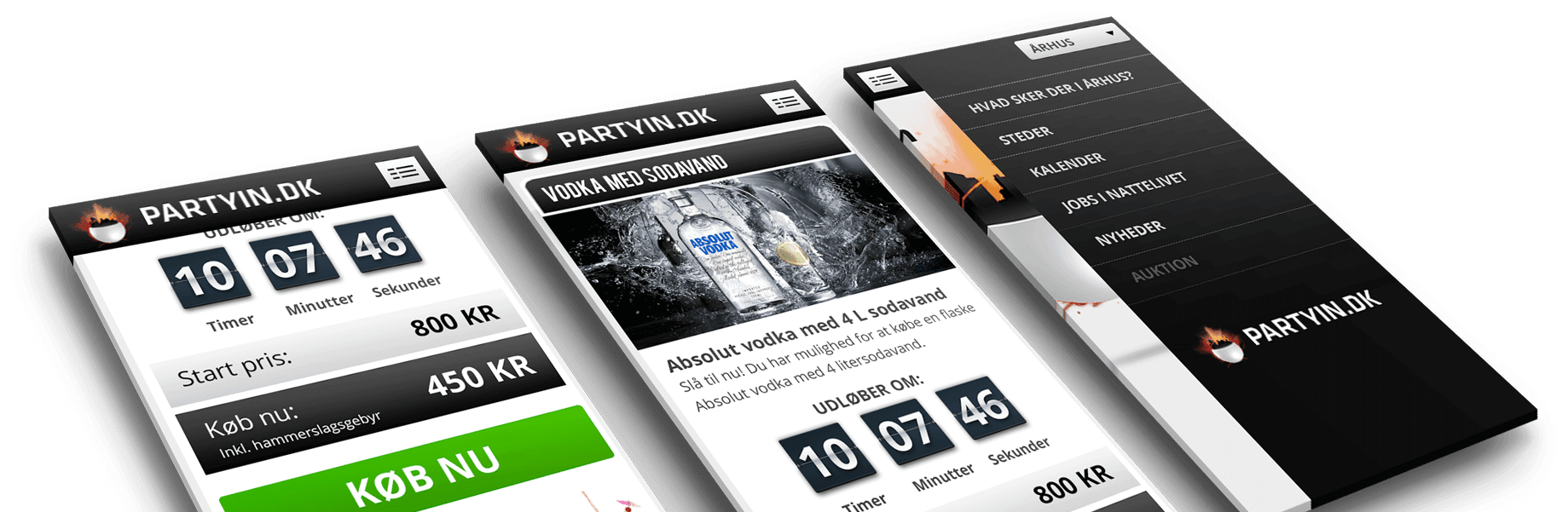 Partyin - Joomla udvikling